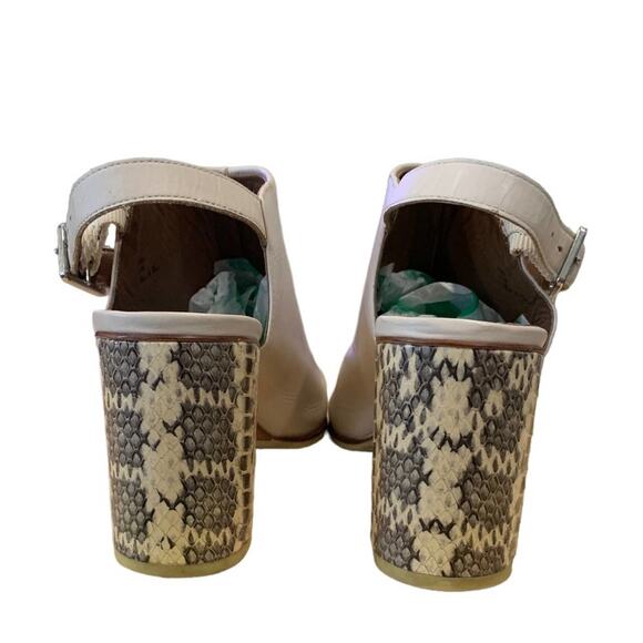 Donald pliner block chunky heel shoes. Peep toe sling back size 8.5 - Picture 5 of 6